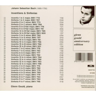 BACH - Gould - Inventions à 2 voix BWV 772-786